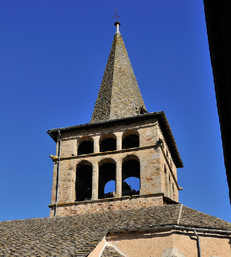 Clocher église d'Ampiac